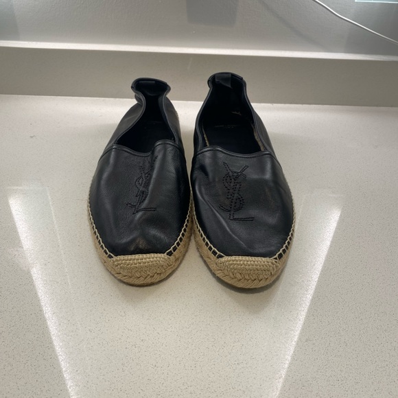 YSL espadrilles. Rare. Black leather. Lightly worn. Size 45. - Picture 2 of 9